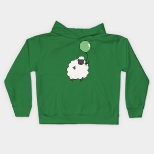 Green Balloon Sheep Kids Hoodie